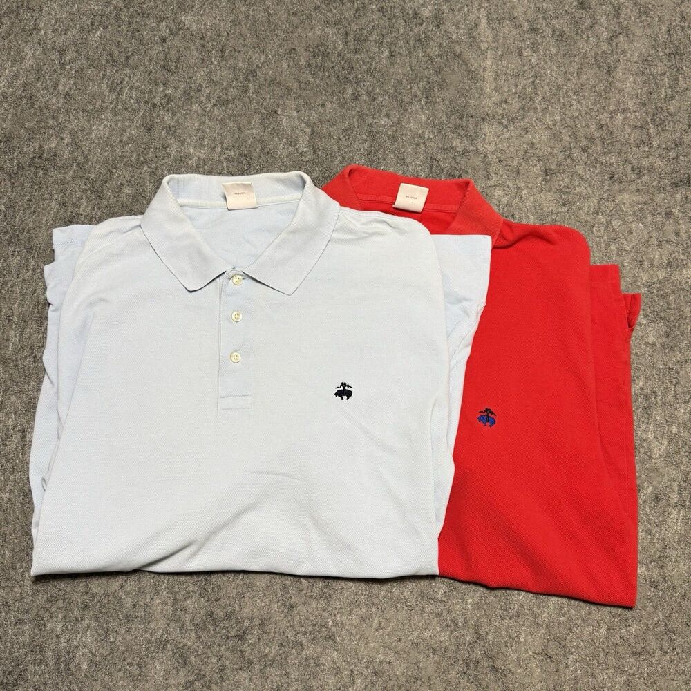 Lot of 2 Brooks Brothers Performance Polo Shirts Mens XL Red Blue Golden Fleece